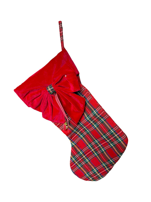 Calza di Natale tartan.