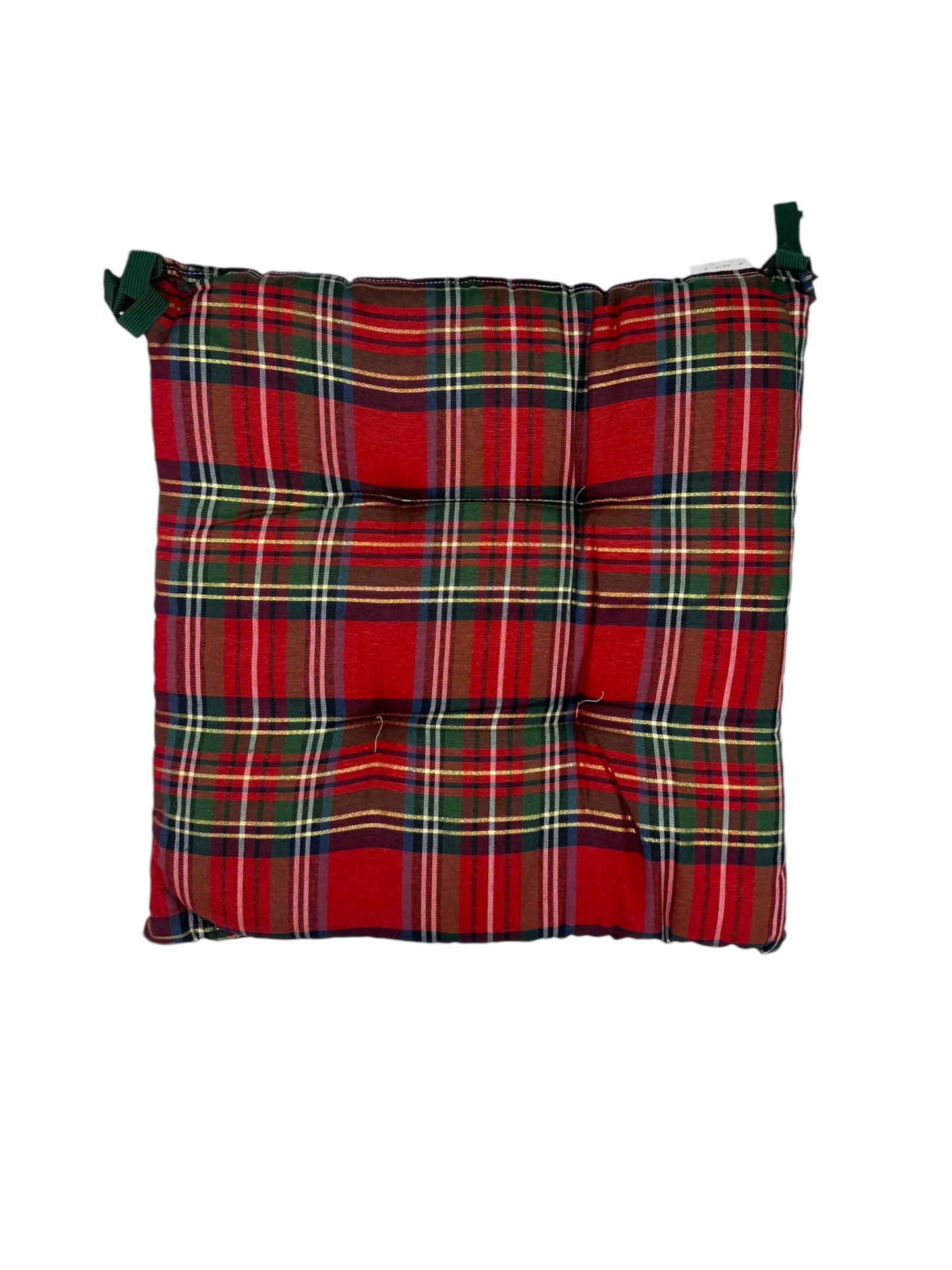 Set 4 cuscini con legaccio trapuntati tartan