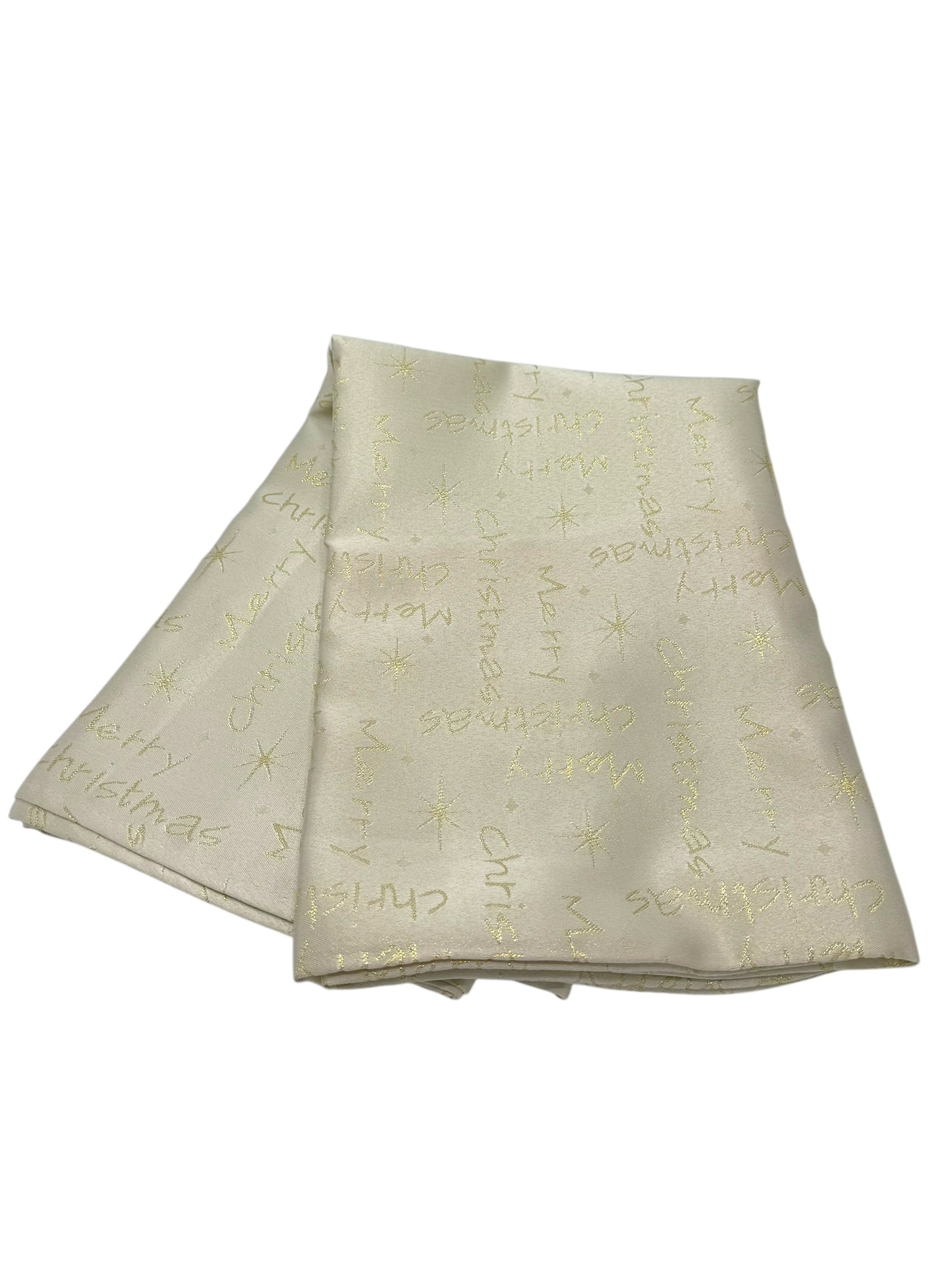 Tovaglia antimacchia lurex con scritta oro Merry Christmas.