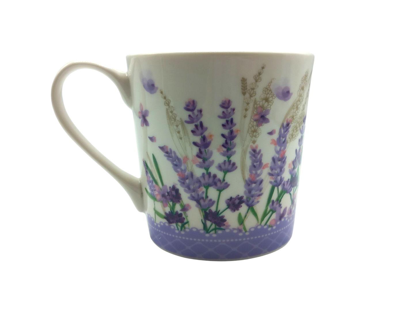 Tazza con lavanda in porcellana in diverse fantasie.