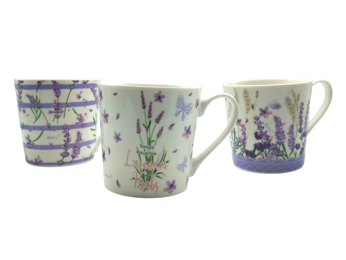 Tazza con lavanda in porcellana in diverse fantasie.