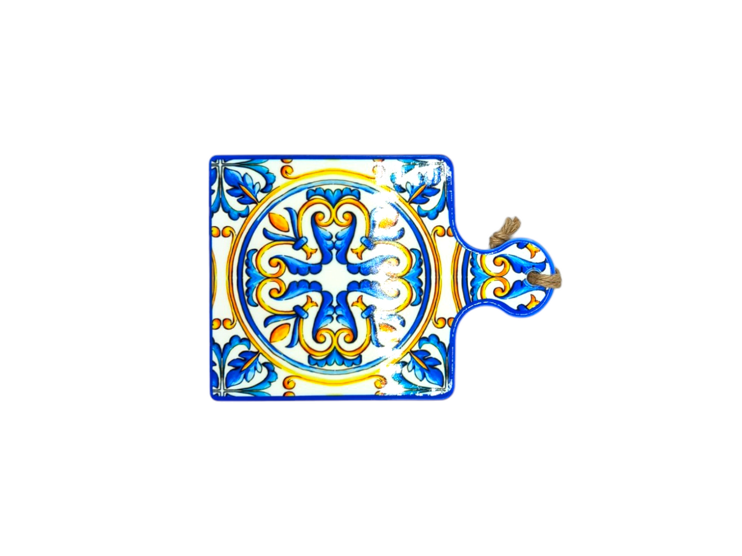 Sottopentola in ceramica con maiolica.