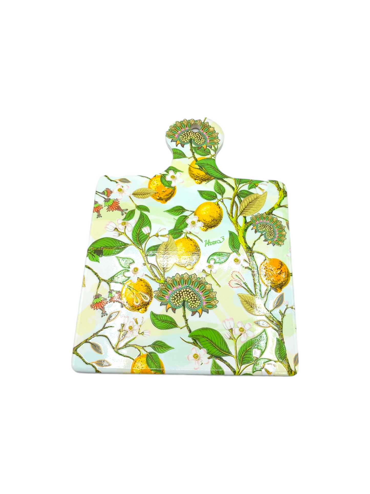 Sottopentola in ceramica con limone chiaro.